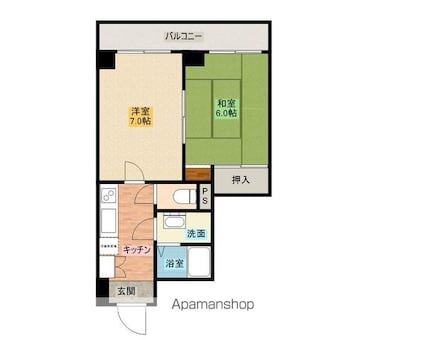 信開ウエラコート津内[2K/38.5m2]の間取図