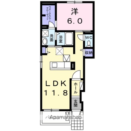 グリーンゲーブル[1LDK/45.33m2]の間取図