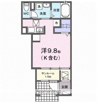 グラ―ヴェ御幸[1R/29.4m2]の間取図