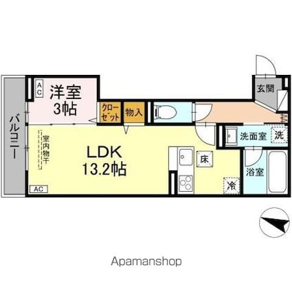 Ｄーｒｅｓｉｄｅｎｃｅ明神[1LDK/40.64m2]の間取図