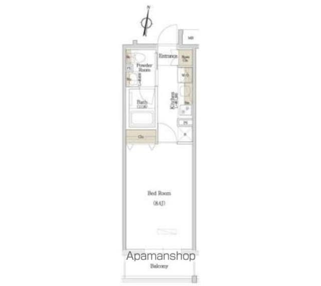 アーバネックス西新宿[1K/25.66m2]の間取図