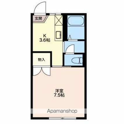 フォーブルＴ[1K/24.71m2]の間取図