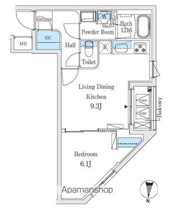 ＳＯＬＡＳＩＡｒｅｓｉｄｅｎｃｅ亀戸[1LDK/38.68m2]の間取図