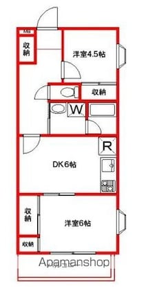 東京都練馬区中村２丁目[2DK/43.2m2]の間取図