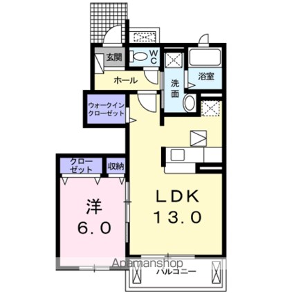 インクルードピュア・Ⅱ[1LDK/46.71m2]の間取図