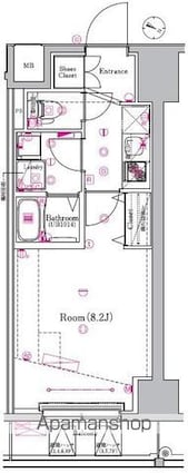 メイクスデザイン東十条[1K/26m2]の間取図