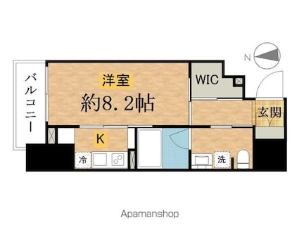 ステージグランデ八王子Ⅱ[1K/25.54m2]の間取図
