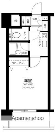 東京都墨田区錦糸１丁目[1K/22.68m2]の間取図