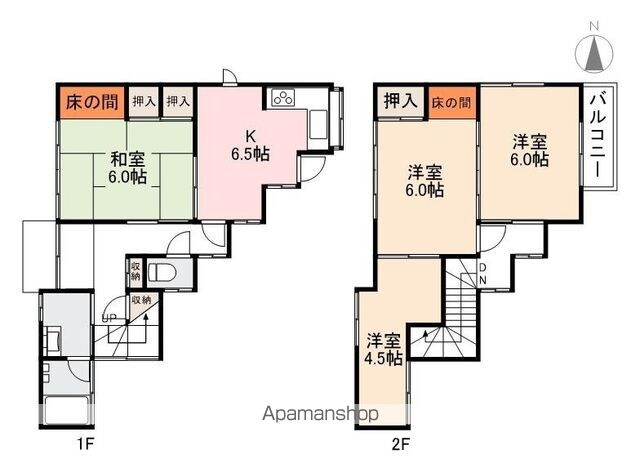 香川県高松市伏石町[3SDK/75.34m2]の間取図