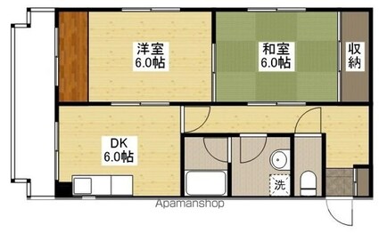 広島県広島市南区宇品御幸１丁目[2DK/57.04m2]の間取図