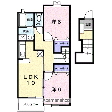 グランド・ライン大西[2LDK/57.22m2]の間取図