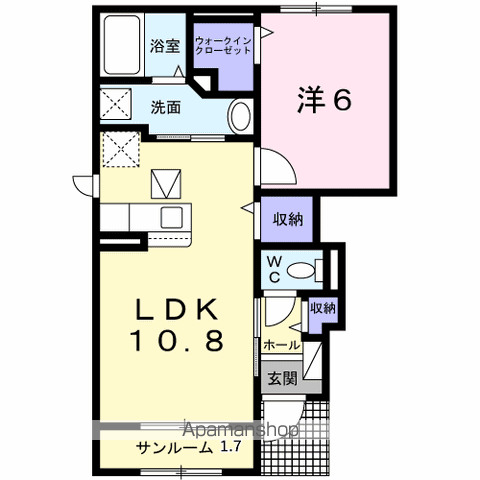 小松市 2階建 築4年の間取り写真