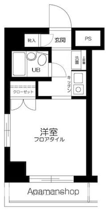 東京都新宿区水道町[1K/16.47m2]の間取図