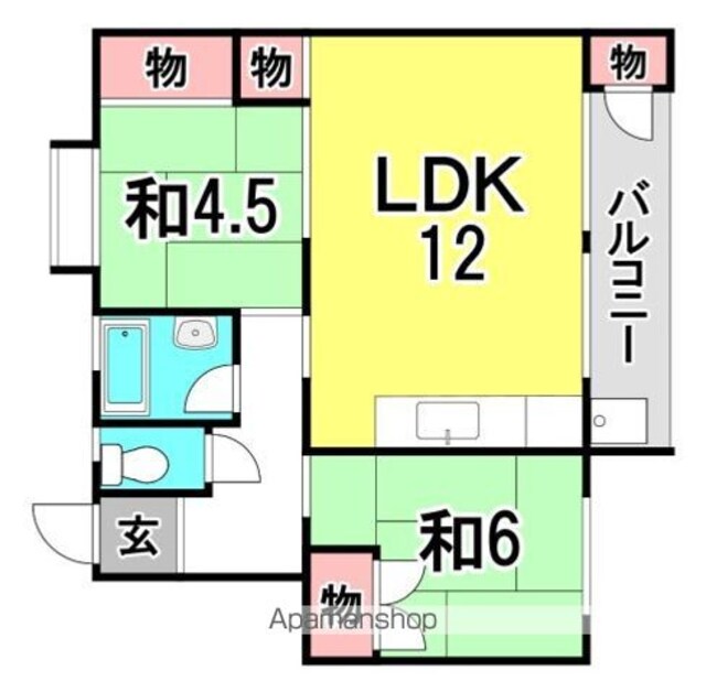 鈴が台Ｅ棟[2LDK/57.27m2]の間取図
