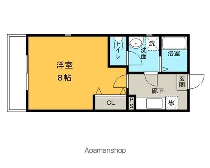 クレフラスト大曽根北Ａ棟[1K/24.09m2]の間取図