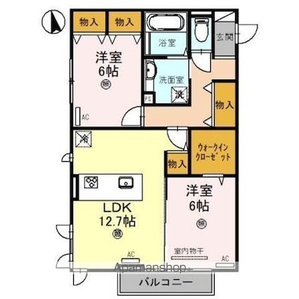 ブリエテラス[2LDK/64.52m2]の間取図
