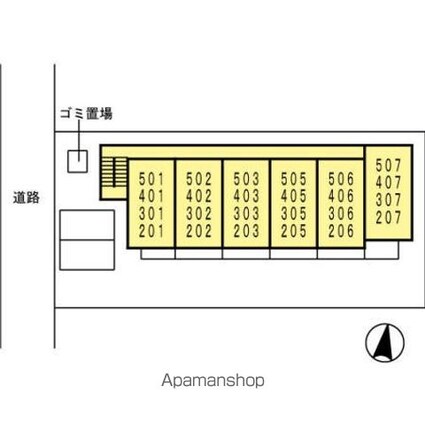 岡山県岡山市北区大元２丁目[1K/19.5m2]の配置図