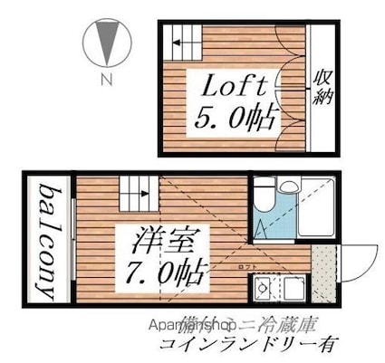 パンシオン　元住吉[1R/13.13m2]の間取図