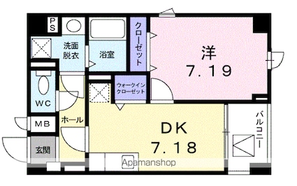 シャインツリー両国[1DK/36.56m2]の間取図