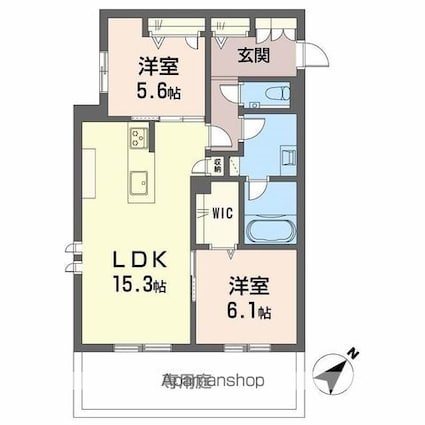 Ｙａｎａｇｉ　Ｔａｋａｓｕ[2LDK/66.13m2]の間取図