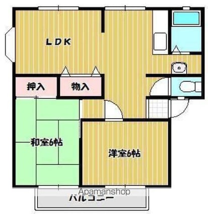 サンビレッジ白金Ｂ棟[2LDK/52.66m2]の間取図