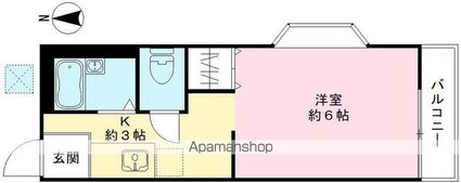 グリーンバレー木下[1R/20.46m2]の間取図