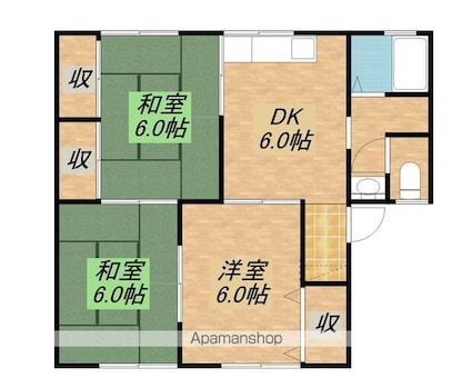 エーボンハウス[3DK/53.7m2]の間取図