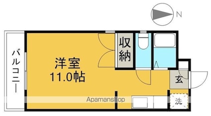 エトワール２１比島[1R/21.46m2]の間取図