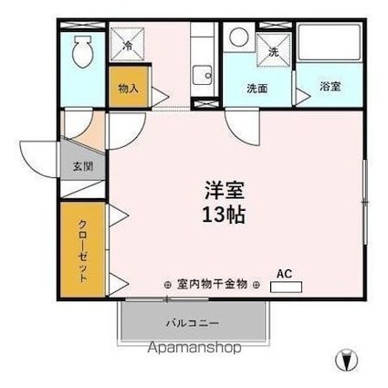 セレッサ花堂　Ａ[1R/34.72m2]の間取図