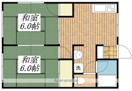 東京都府中市小柳町２丁目[2DK/38.77m2]の間取図