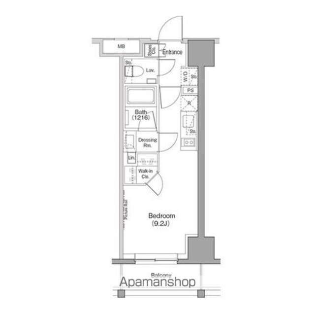 ザ・パークハビオ木場[1R/25.16m2]の間取図