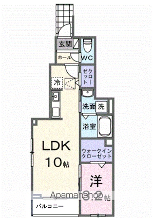 ヒカルサ土浦神立ウエスト[1LDK/35.02m2]の間取図