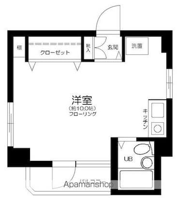 東京都新宿区西早稲田３丁目[1R/28.42m2]の間取図