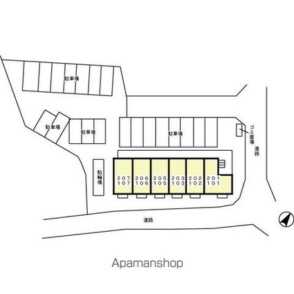 オランジュ[1K/26.71m2]の配置図
