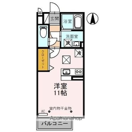 リバーサイドⅢ[1R/30.03m2]の間取図