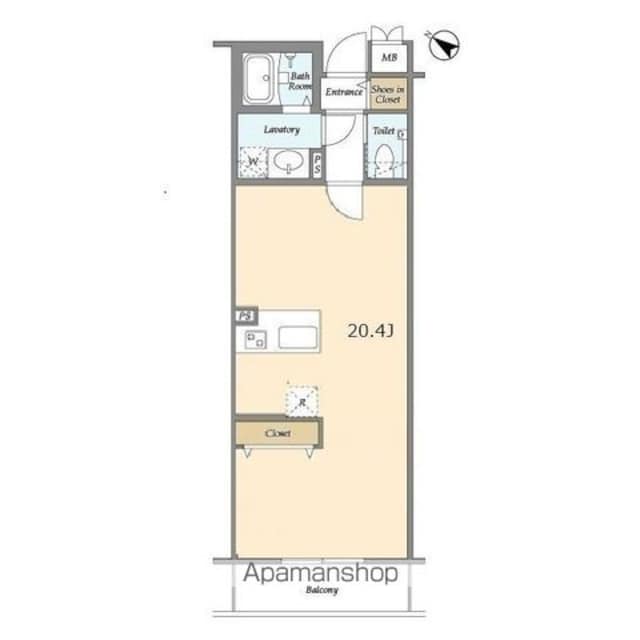 ＢＬＥＳＳ北新宿[1R/45.82m2]の間取図