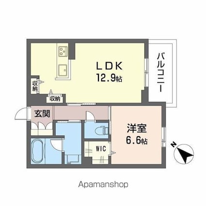 グリーンセント矢賀[1LDK/49.42m2]の間取図