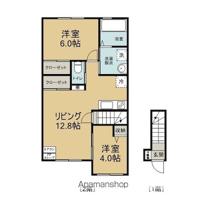 ＬＥＡＦ[2LDK/54.95m2]の間取図