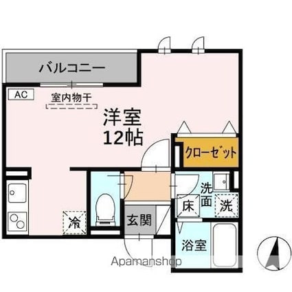 Ｄーｒｅｓｉｄｅｎｃｅ中央公園[1R/30.91m2]の間取図