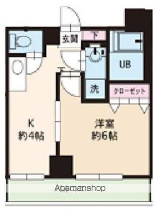 ＨＦ銀座レジデンスＥＡＳＴⅡ[1K/28.5m2]の間取図