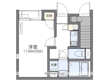 レオネクスト榊[1K/22.27m2]の間取図
