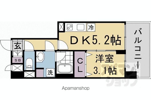 アスヴェル京都西大路SOUTHの間取り写真