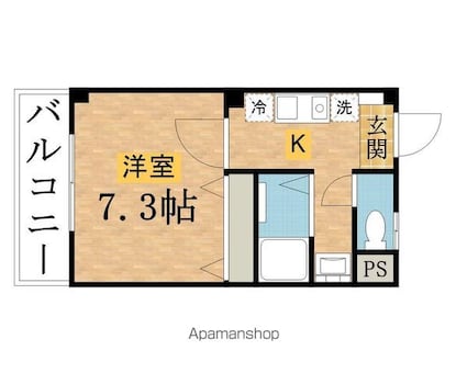 丹木田口ビル[1K/23m2]の間取図