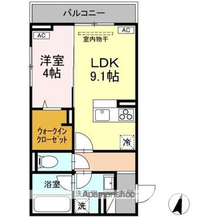 Ｄーｒｅｓｉｄｅｎｃｅ霞町３丁目[1LDK/37.69m2]の間取図