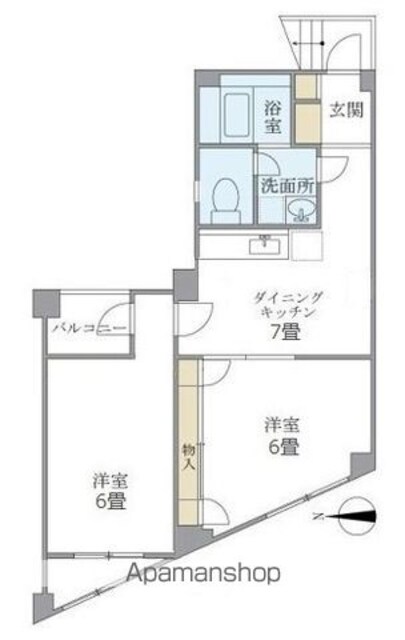 西落合ハウス[2DK/50.81m2]の間取図