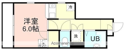 パルテール広道[1K/24.31m2]の間取図