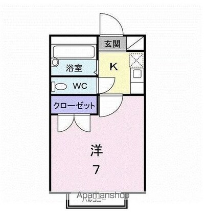 ベウラハイツ[1K/20.02m2]の間取図