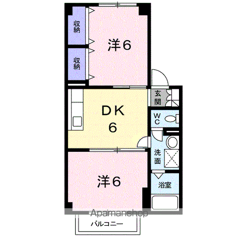 アパルトマン中央の間取り写真