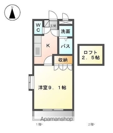 グレースヴィラ[1K/30.96m2]の間取図
