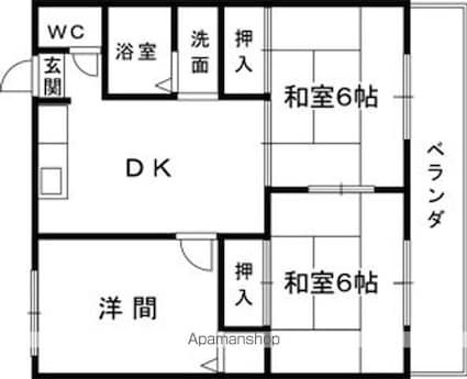 原田マンション[3DK/51.03m2]の間取図
